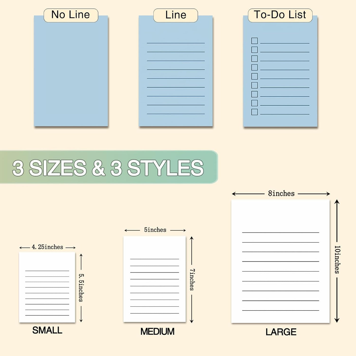 10-1000 Pads Personalized Notepads Bulk - Custom Notepad with Logo & Text 4.25"x5.5" 50 Sheets Pads for Office Business Classroom (Small(4.25''x5.5''))