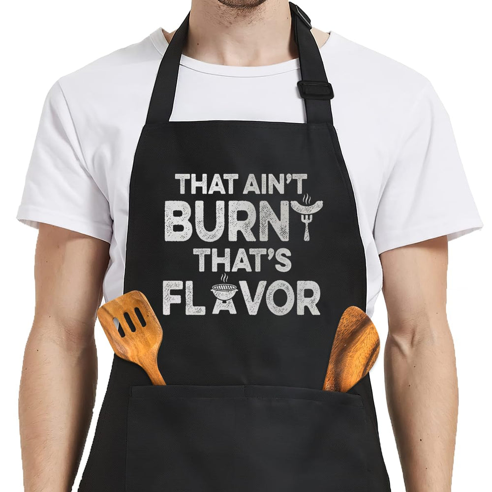 SANDJEST Funny Mens Aprons with Pockets for BBQ Grilling Cooking Grandpa Husband Apron for Birthday Christmas Father's Day