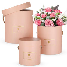 Hollyone Ivory Gift Box with Lids Set of 3 Round Nesting Gift Boxes for Presents 3 Assorted Sizes Flowers Arrangements Box for Gift Giving Christmas Valentine Thanksgiving Mom Gifts Present Wrapping