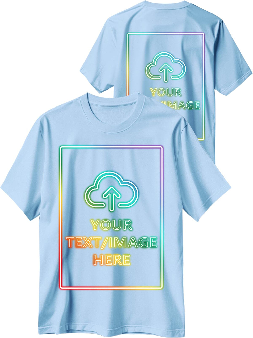 Custom T Shirts with Photo/Logo/Text - Personalized Comfort Cotton Tee for Men Women Design Your Own Shirt Front & Back Print