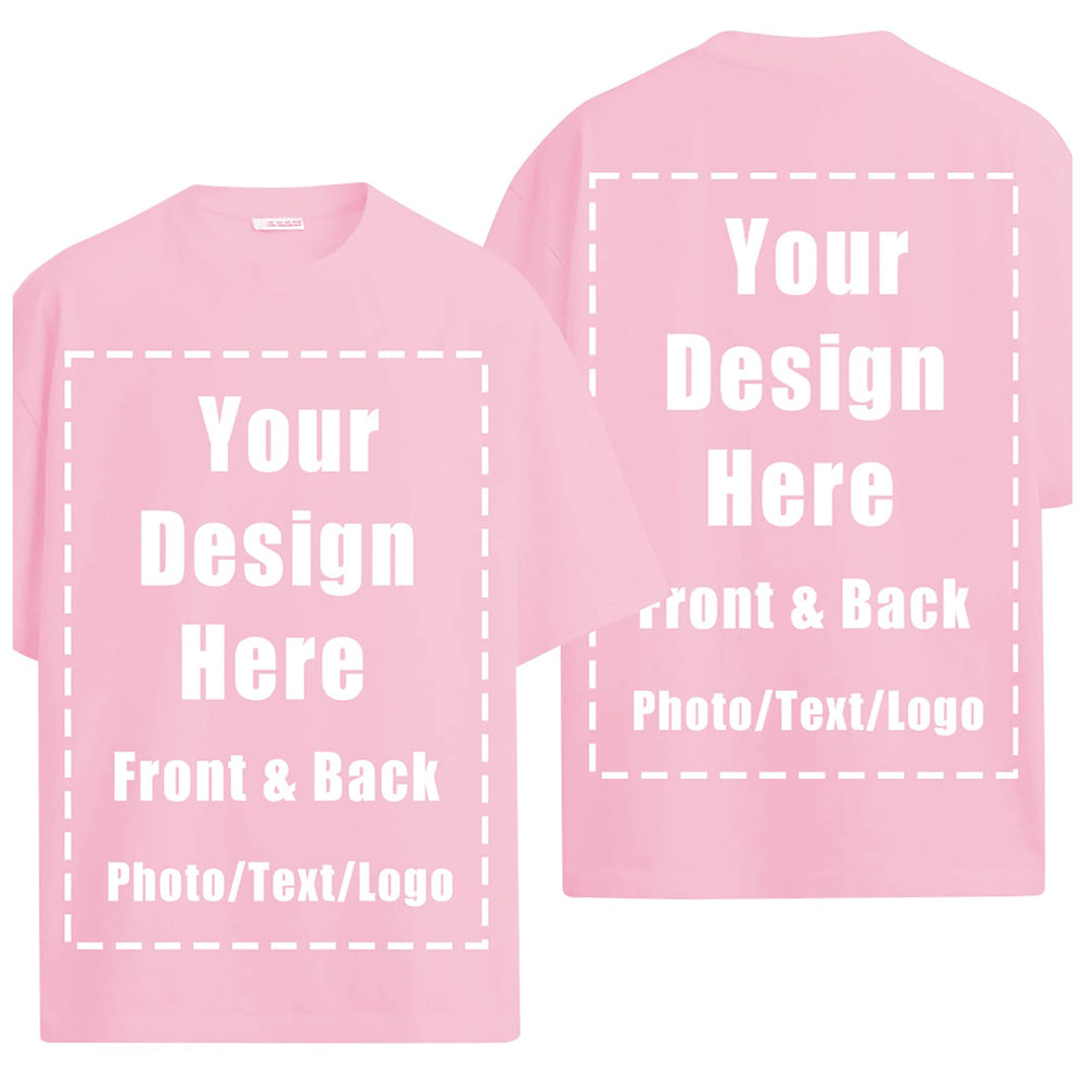 Custom T Shirts Front Back for Men Women Personalized T-Shirt Add Your Own Design with Image Text Logo Tee Tops