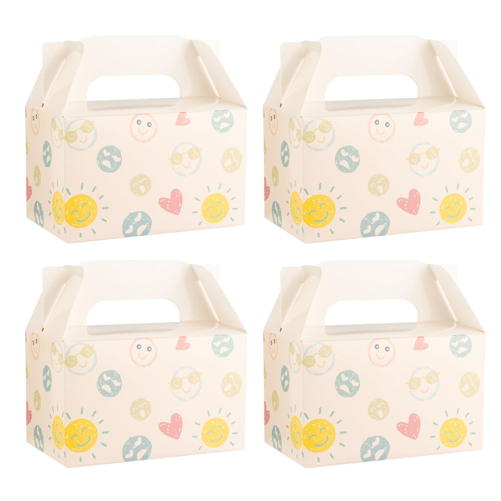 NyuOurea 10 PCS Green Leaf Gable Favor Treat Boxes, 6.5 x 4 x 4 Inches Gift Box with Handle, Goodie Boxes for Candy, Cookie, Tea, Spring Picnic, Baby Shower Party, Garden Wedding, Birthday, Graduation