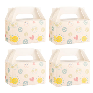 NyuOurea 10 PCS Green Leaf Gable Favor Treat Boxes, 6.5 x 4 x 4 Inches Gift Box with Handle, Goodie Boxes for Candy, Cookie, Tea, Spring Picnic, Baby Shower Party, Garden Wedding, Birthday, Graduation