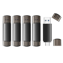 JOIOT 128GB USB C Flash Drive Dual USB 3.0 Flash Drive Type C + USB A Portable Type-C Flash Drive 2-in-1 USB-C Thumb Drive for Smartphone Tablet Computer Mac iPhone 15 Black