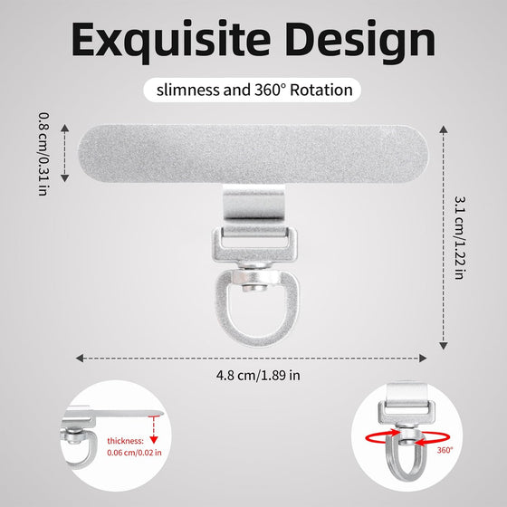 Yojaro 360° Rotating Stainless Steel Phone Tether Tab (3-Pack) - Universal for iPhone & Other Phones (Fits Wristbands/Necklaces/Crossbody Straps) - hover image