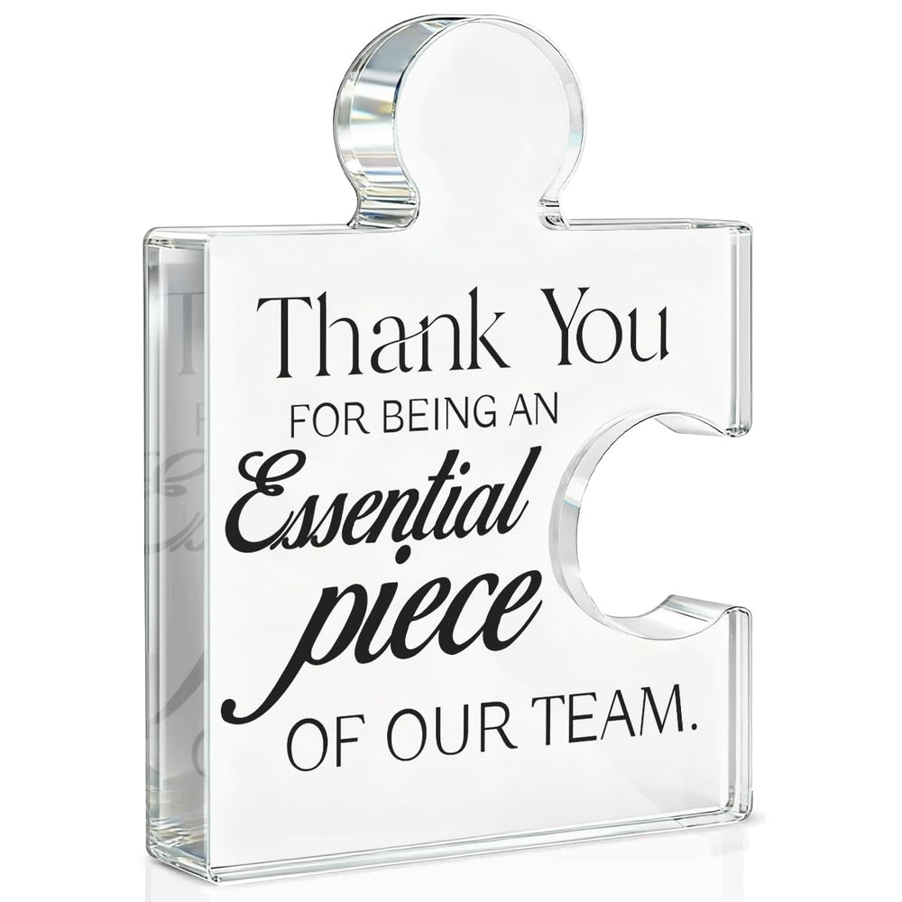 Team Appreciation Gifts Thank You Gift for Coworkers Colleagues Employees, Best Team Ever Gifts You Are an Essential Piece Acrylic Puzzle Piece Plaque Office Decor