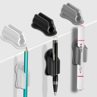 Adhesive Pen Holder for Wall Pencil Holder for Desk Organizer, 6Pack Silicone Pen Holders for Clipboard, Marker Holder Sticky Pen Holder for Desk, Office Teacher Supplies Stylus Holder (6 black)