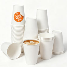MOUMOULIFE 12 oz Disposable Paper Coffee Cups, 100 Count – Leak-Resistant White Cups for Hot & Cold Drinks, Ideal for Office, Party, Travel, To Go & Daily Use
