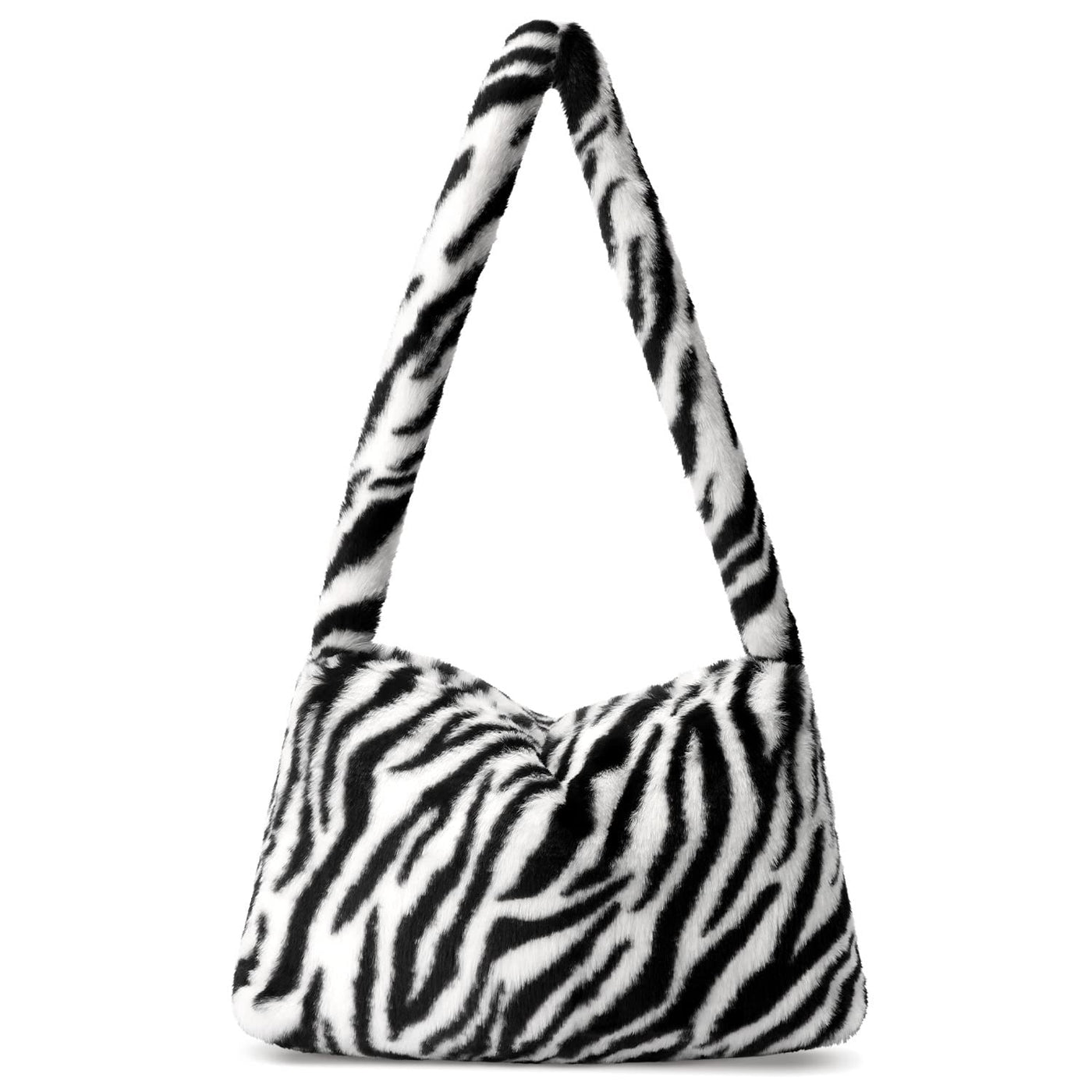 Fuzzy Tote Bag Y2K Fluffy Shoulder Bag Women Furry Purse Large Cute Plush Bag Ladies Faux Fur Bag for Autumn and Winter
