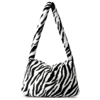 Fuzzy Tote Bag Y2K Fluffy Shoulder Bag Women Furry Purse Large Cute Plush Bag Ladies Faux Fur Bag for Autumn and Winter