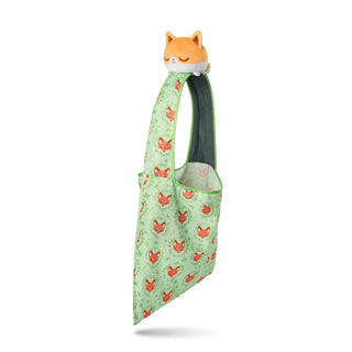 TeeTurtle - Plushie Tote Bag - Blue + Rainbow Axolotl - From the creators of the Original Reversible Octopus Plushie - Take Your Plush Pal Wherever You Go!