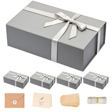LIFELUM Green Gift Box for Presents 1 Pack 13.85 x 8.35 x 4.45 inch Big Decorative Large Gift Box for Clothes with Magnetic Lids Luxury Accessories Card, Ribbon, Filler,Sticker