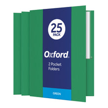 Oxford Twin-Pocket Folders, Textured Paper, Letter Size, Black, Holds 100 Sheets, Box of 25 (57506EE), 8-1/2 x 11