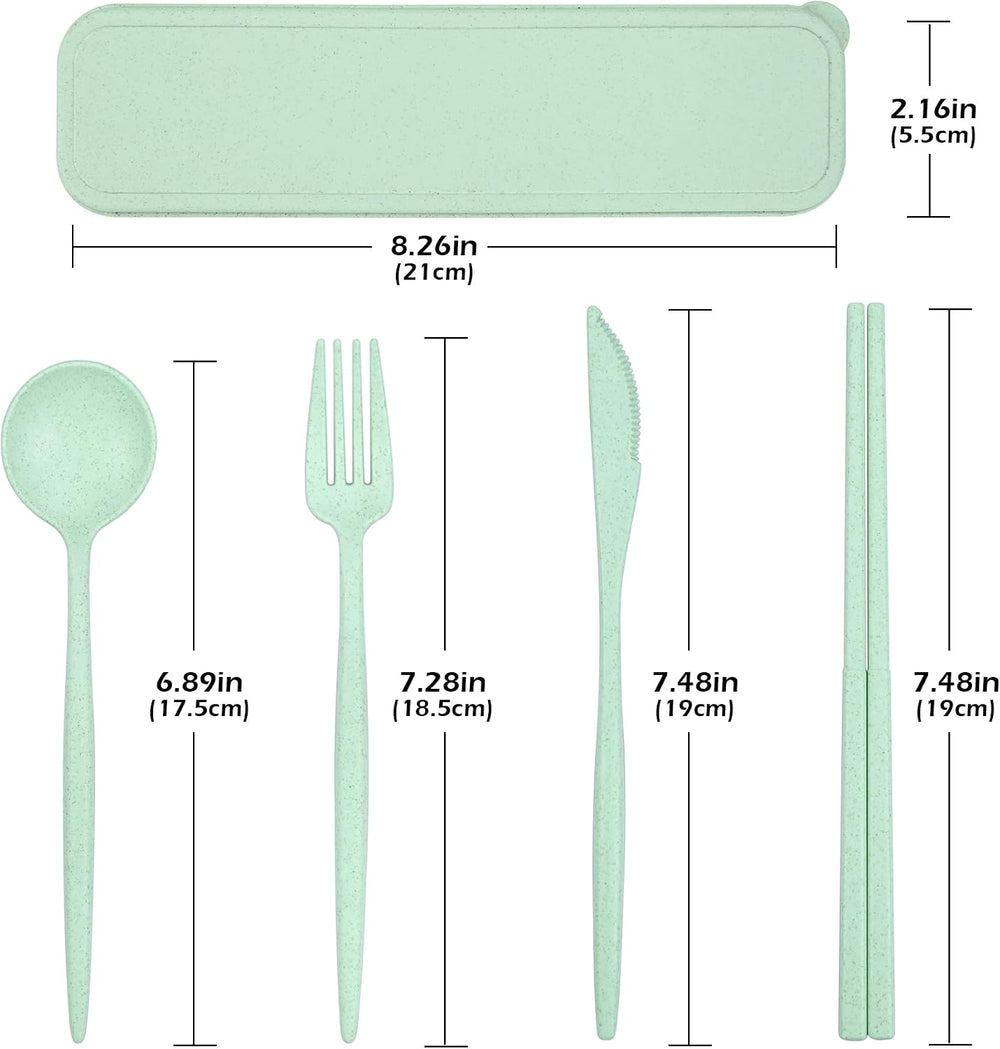4 Sets Reusable Utensils Set with Case, Travel Utensils with Case, Reusable Utensils for Lunch Box Accessories, Portable Lunch Utensils Set for Travel Daily Use