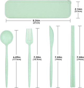 4 Sets Reusable Utensils Set with Case, Travel Utensils with Case, Reusable Utensils for Lunch Box Accessories, Portable Lunch Utensils Set for Travel Daily Use