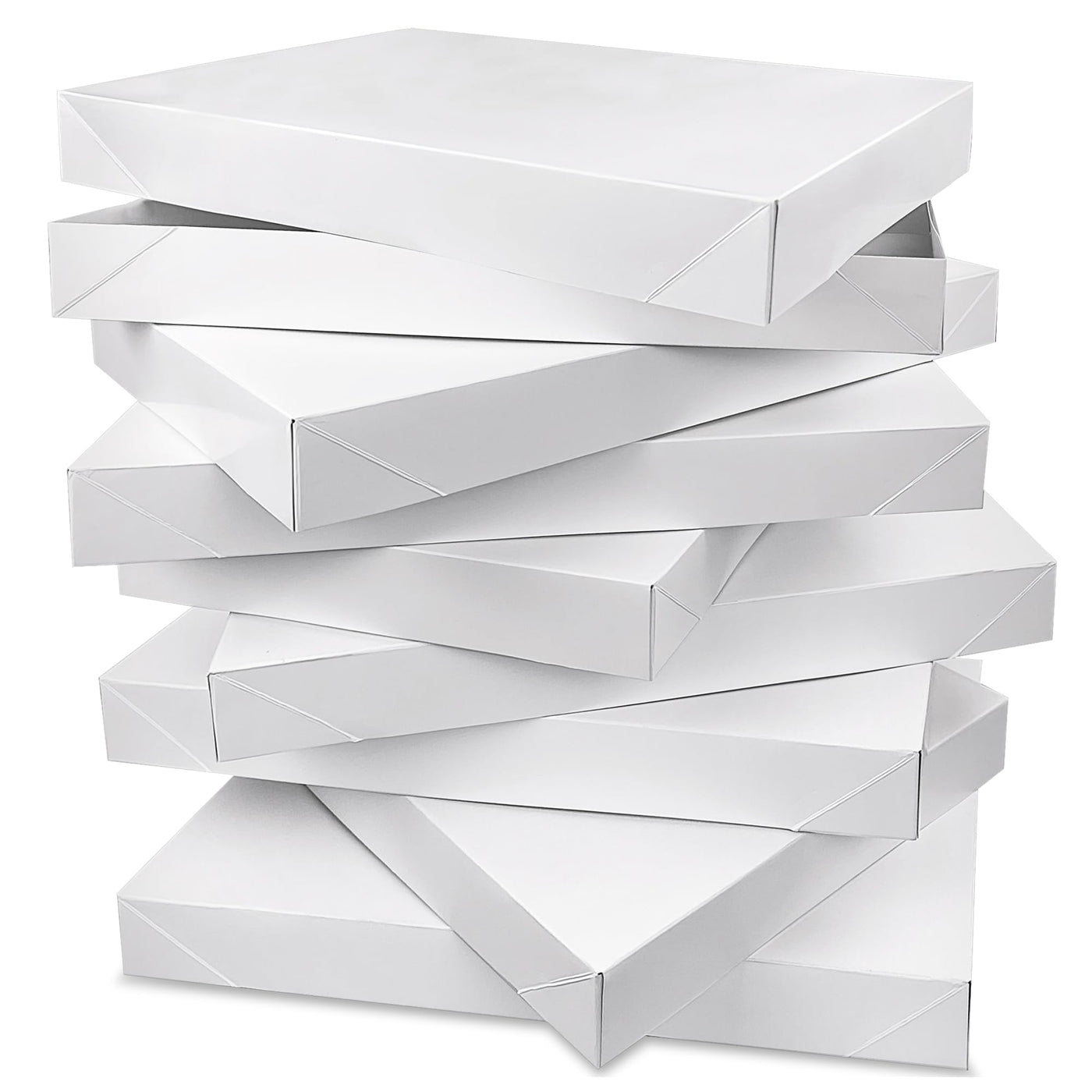 MUMULULU 8 PCS Kraft Paper Gift Boxes with Lids Sizes 11'' x 7.48'' Brown Boxes for Birthdays Graduations Christmas Weddings Baby Showers