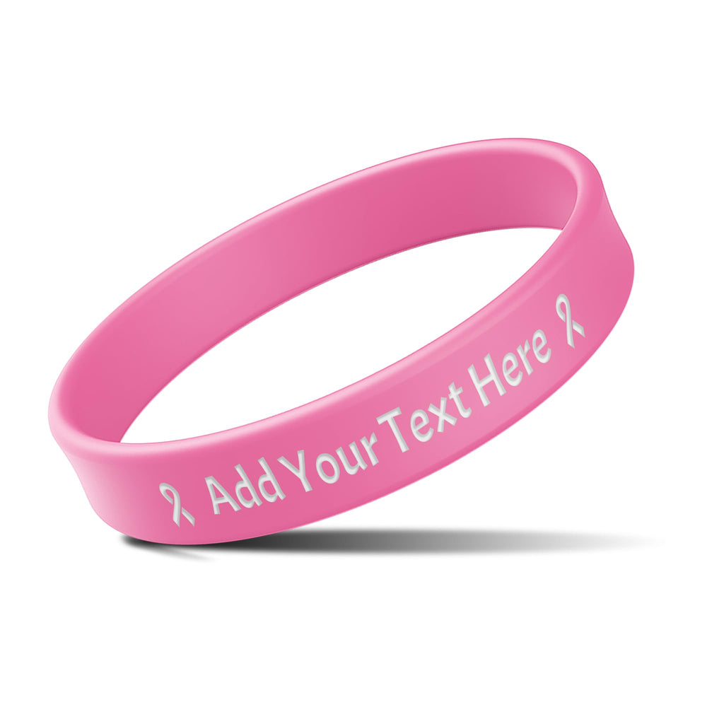 Custom Rubber Bracelets with Text Logo Clipart Customizable Bracelet Personalized 1/2 Inch Silicone Wristbands for Awareness, Events, Support, Promotions