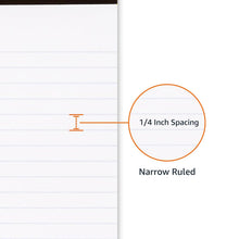Amazon Basics Narrow Ruled Lined Writing Note Pads for Notes, Office Supplies, 5" x 8", White, 12-Pack of 50 Pages, Perforated