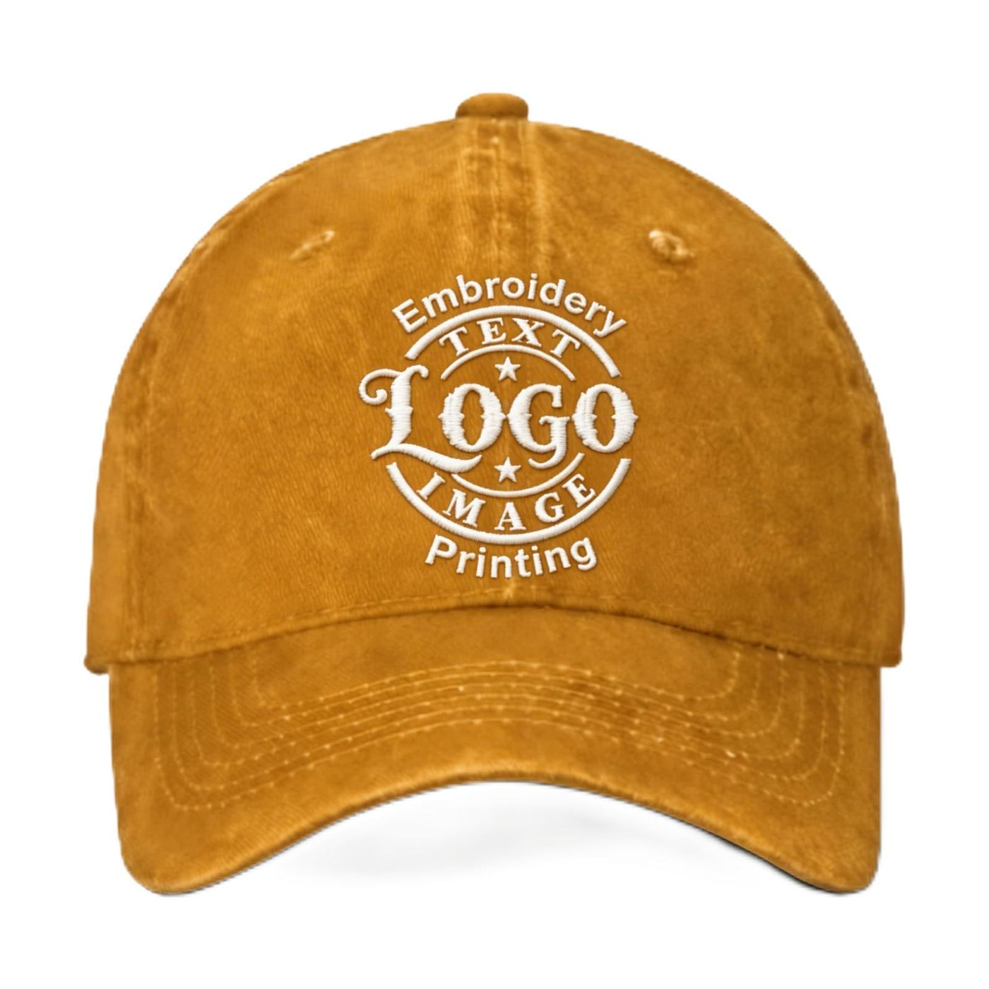 Bulk Custom Hat - Personalized Embroidered & Printed Baseball Cap to Text/Logo, Soft Washed Cotton Breathable Adjustable