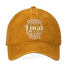 Bulk Custom Hat - Personalized Embroidered & Printed Baseball Cap to Text/Logo, Soft Washed Cotton Breathable Adjustable