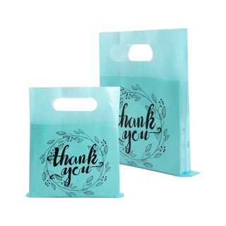 Wishop 100 Pieces Pink Thank You Merchandise Bags Party Gift Bags Candy Bags for Boutique, Retail, Gift Bags, Clothes, Party Favors (Pink/Gold, 6.3x7.9 Inches)