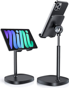 LISEN Cell Phone Stand Phone Holder for Desk Office Decor, Office Desk Accessories Women PC Gaming Essentials iPhone Stand Gadgets Men Gift for Father Fit OtterBox Case Switch iPad Air Tablet 4-10 in