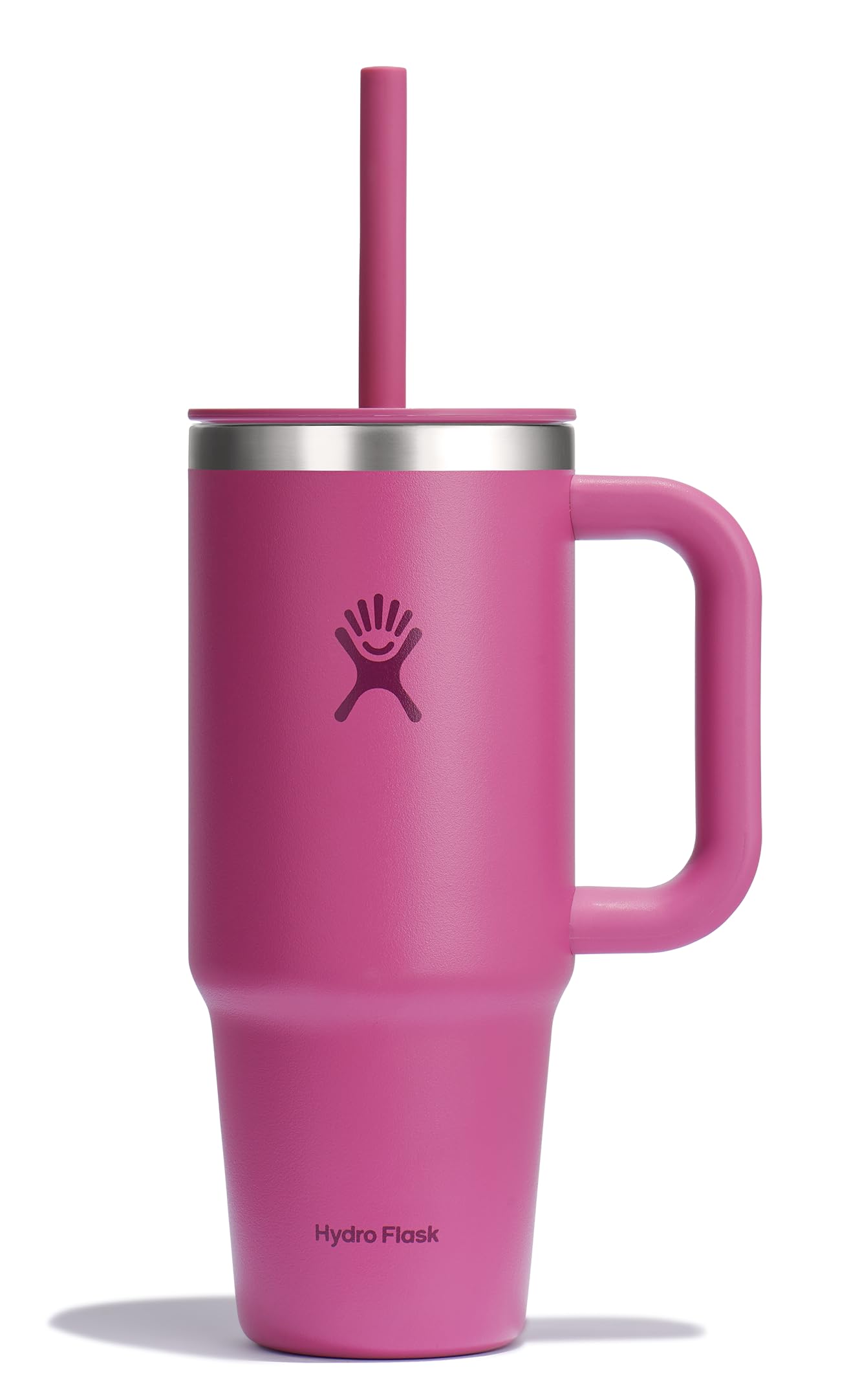 Hydro Flask Travel Tumbler with Handle, Lid and Straw - Insulated Stainless Steel in 32 Oz Trillium
