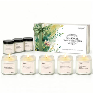 Christmas Candle Gift Set for Women, 4 Pack Long Lasting Soy Wax Candles with Lavender, Cookie, Fir & Cinnamon Apple Scents, Aromatherapy Candles for Home, Perfect Holiday Gifts