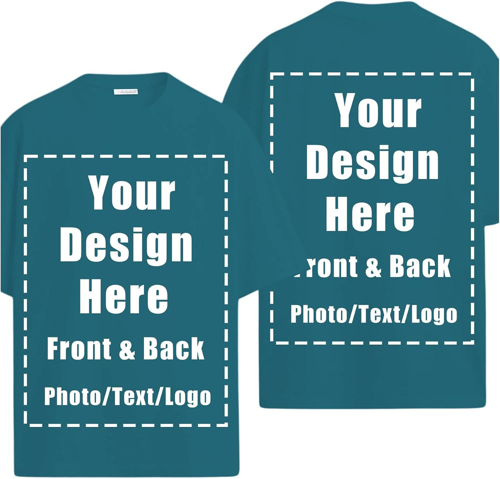 Custom T Shirts Front Back for Men Women Personalized T-Shirt Add Your Own Design with Image Text Logo Tee Tops