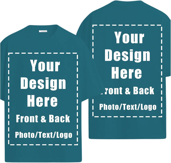 Custom T Shirts Front Back for Men Women Personalized T-Shirt Add Your Own Design with Image Text Logo Tee Tops