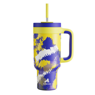 POWCAN 40 oz Tumbler with Handle, 2-in-1 Straw and Sip Lid, Leakproof, Dishwasher Safe, Insulated Stainless Steel Travel Coffee Mug, Keeps Cold for 34 Hours, Fits in Car Cup Holder (Midnight)