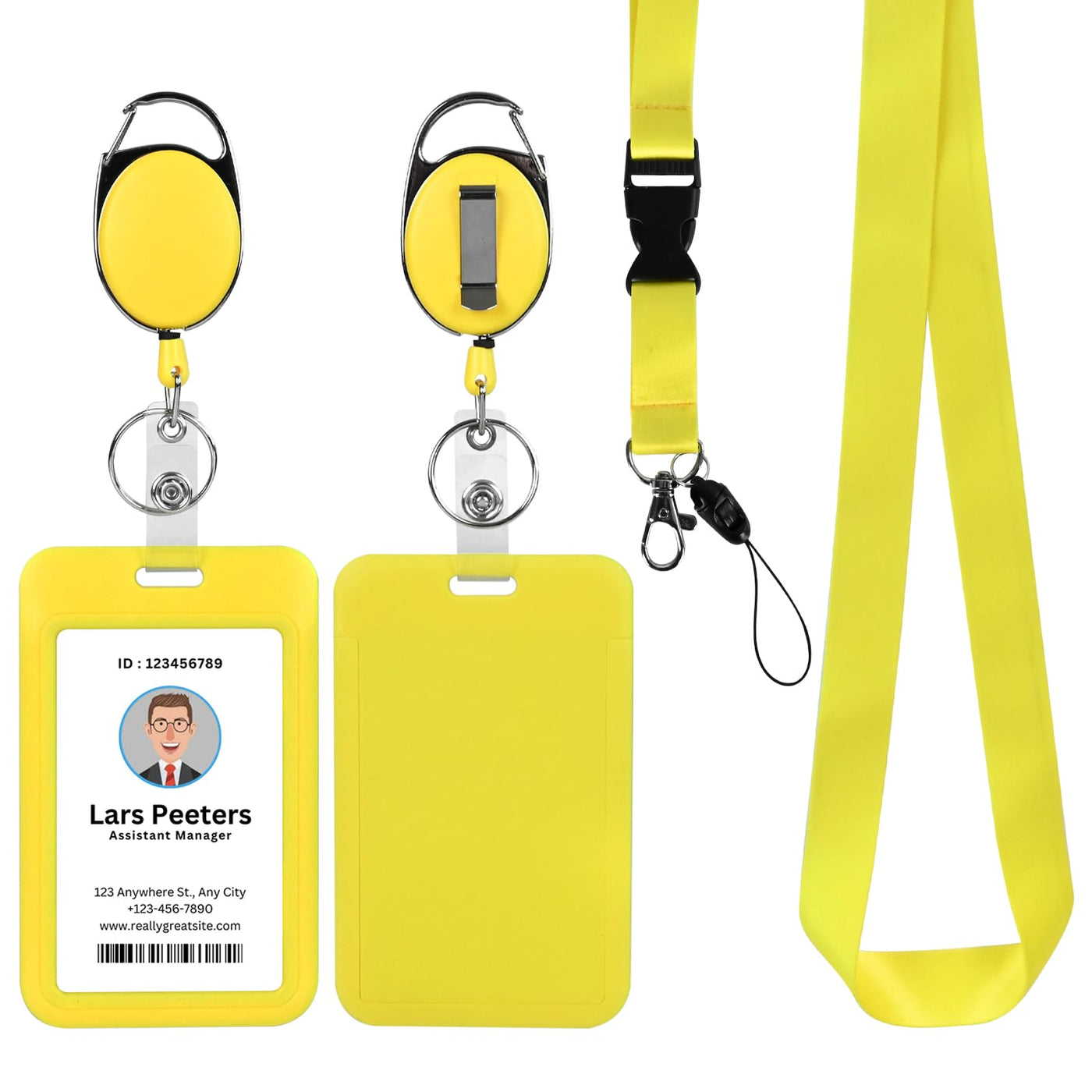 Retractable ID Badge Holder with Breakaway Lanyard,Heavy Duty Badge Reel,Detachable Keychain, Cruise Ship Cards Holder,for Nurse Officer Teacher Security Staff Women Men