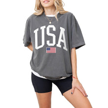 USA T-Shirt for Men, Women, Unisex - Vintage American Flag Graphic Tee - Patriotic Short Sleeve Crew Neck Top - 100% Cotton
