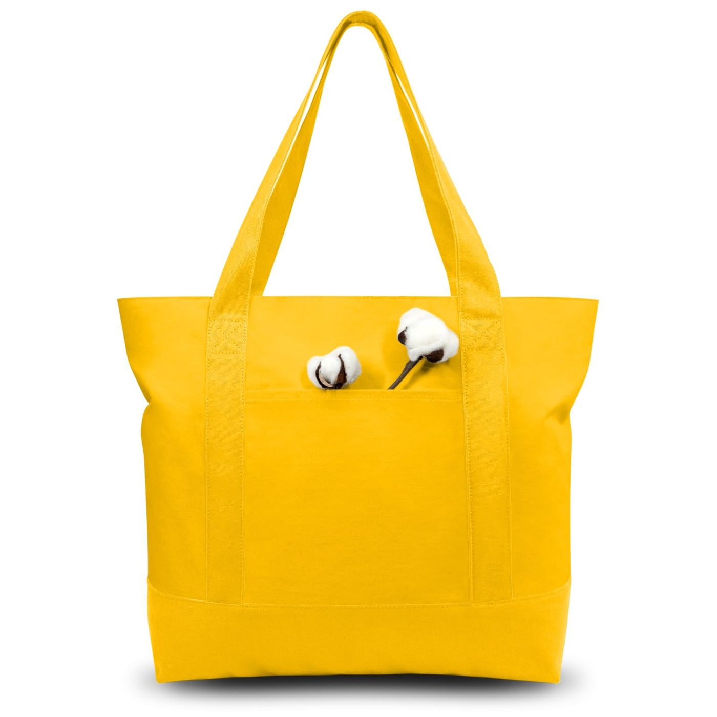 TOPDesign 1 | 3 | 6 | 30 Pack Canvas Tote Bag with an External Pocket, Reusable Grocery Shopping Bag, Top Zipper Closure, Daily Essentials (Black/Natural Pack of 1)