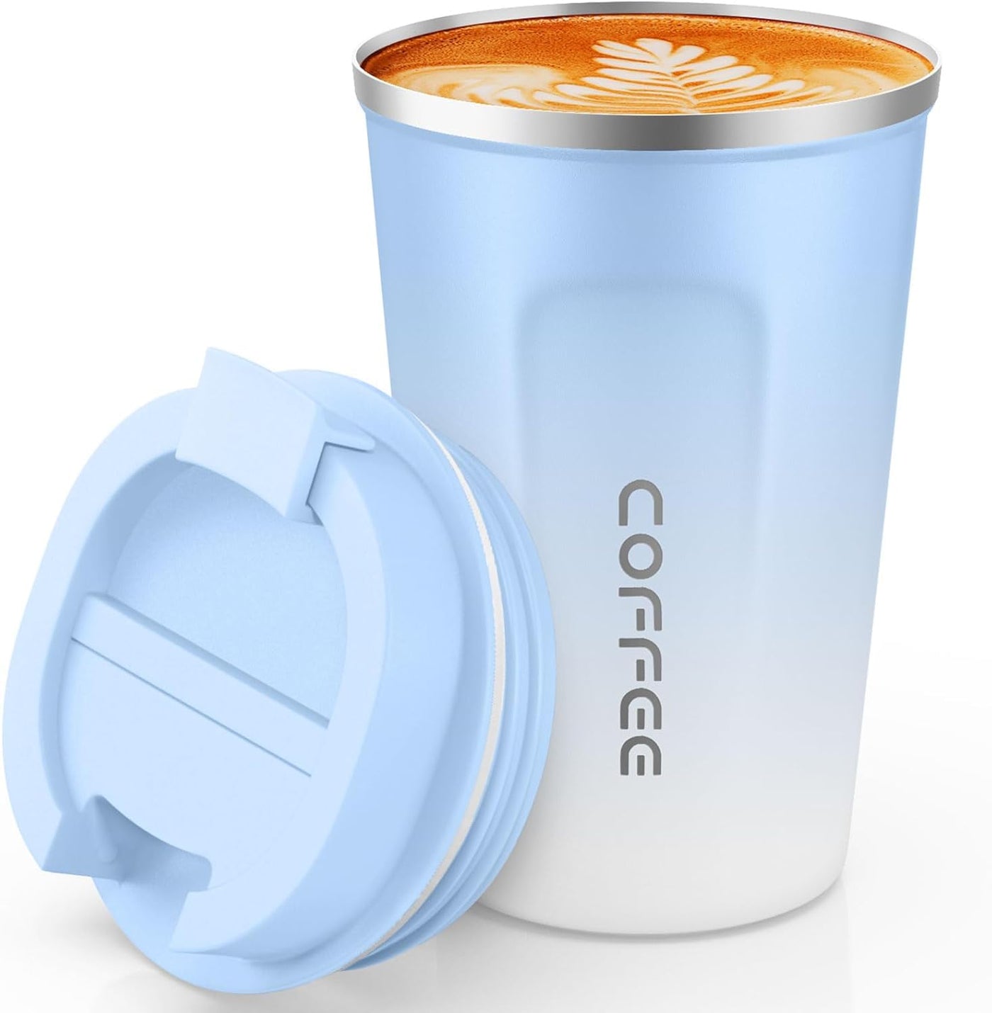 SPLMIFA Travel coffee mugs leak-proof, reusable coffee cups with lids, stainless steel vacuum insulated coffee tumblers, thermal insulation cups for men & women keep drinks hot & cold(2nd-Black, 12OZ)