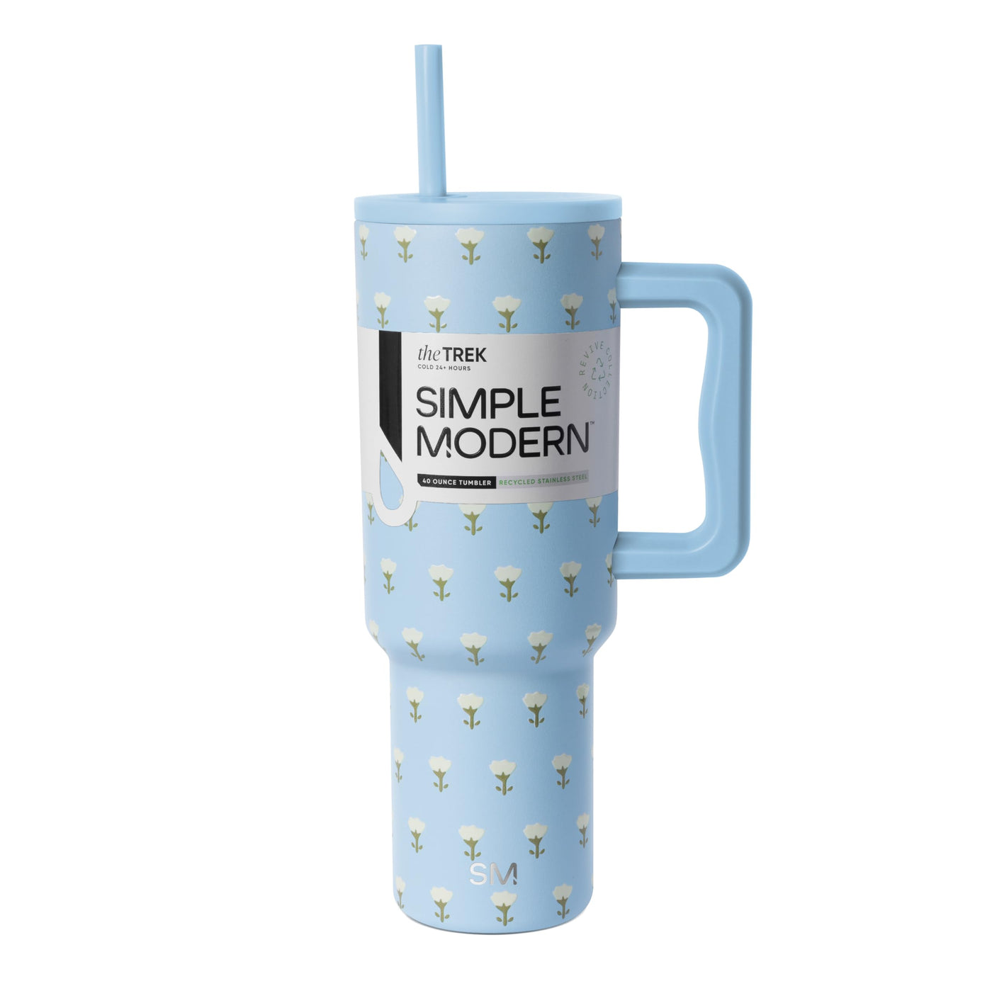 Simple Modern 40 oz Trek Tumbler with Handle and Straw Lid | Cup Holder Friendly Insulated Stainless Steel Travel Mug | Midnight Black