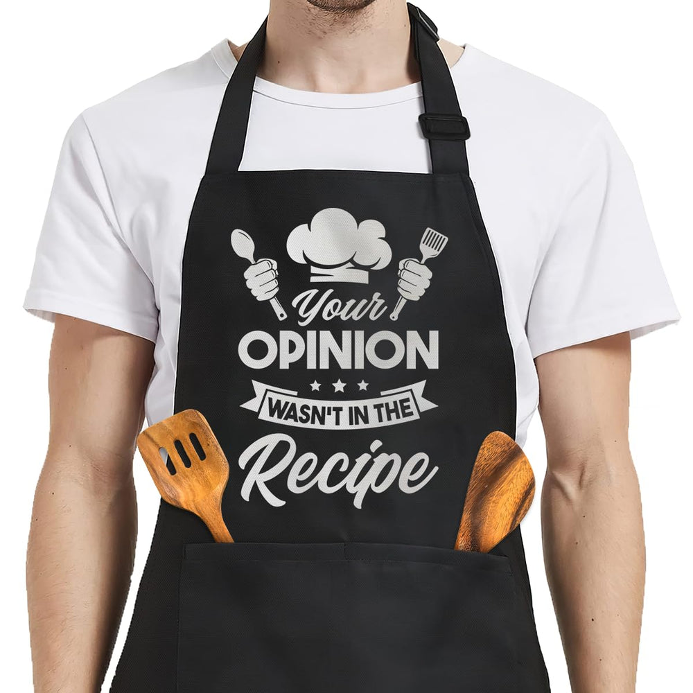 SANDJEST Funny Mens Aprons with Pockets for BBQ Grilling Cooking Grandpa Husband Apron for Birthday Christmas Father's Day