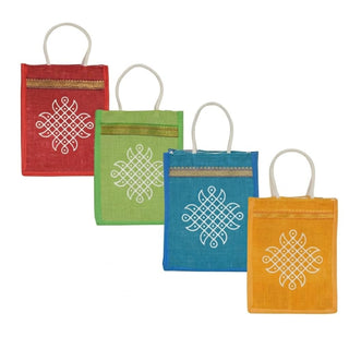 LOVENSPIRE Printed Jute Burlap Tote Gift Bags – Ideal for Wedding, Housewarming Favors, & Traditional Indian Return Gifts
