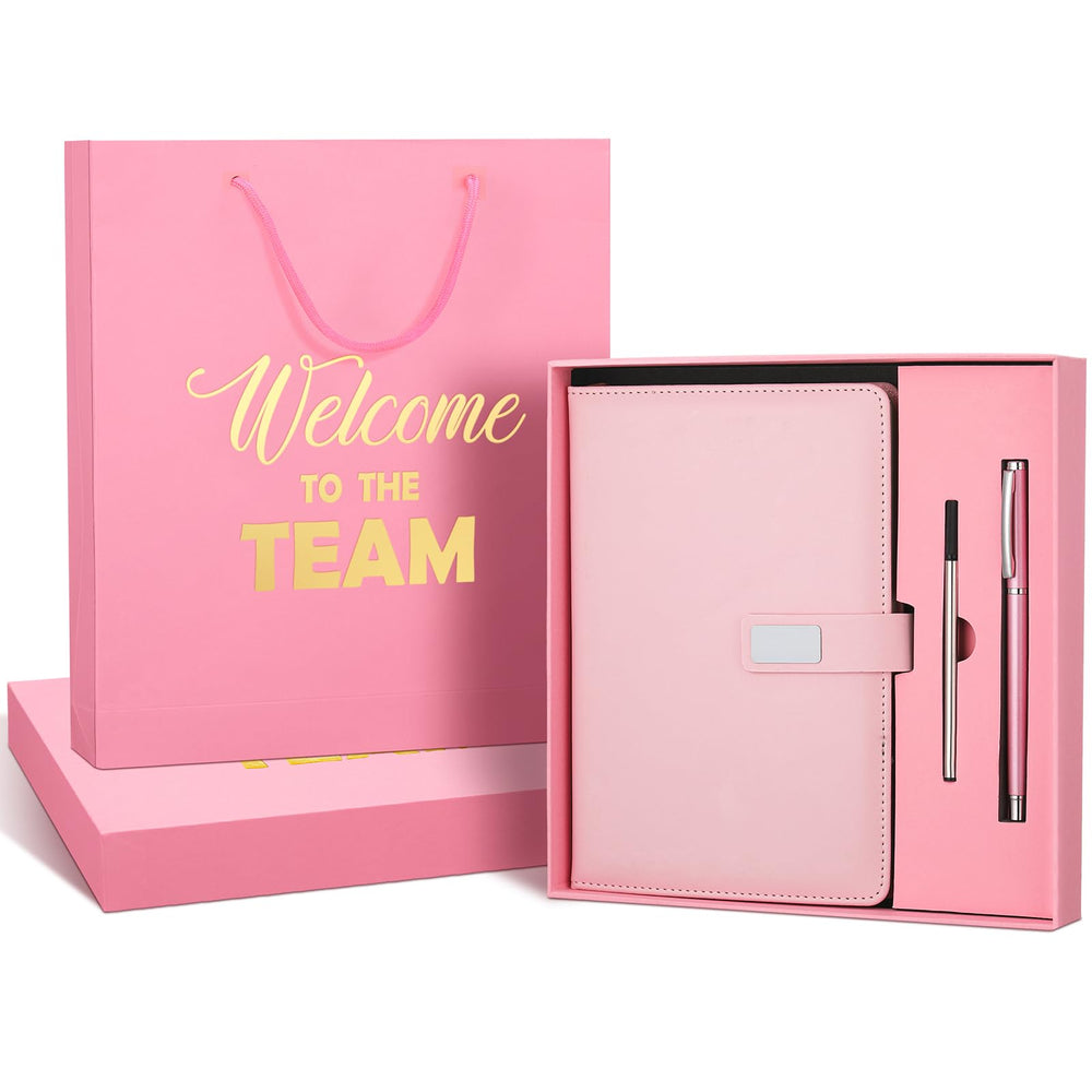 Sayglossy New Employee Welcome to The Team Gift Sets Notebook and Pen Welcome to The Team Box Employee Appreciation Gift Sets for New Office Worker(Black)