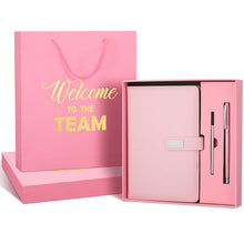Sayglossy New Employee Welcome to The Team Gift Sets Notebook and Pen Welcome to The Team Box Employee Appreciation Gift Sets for New Office Worker(Black)