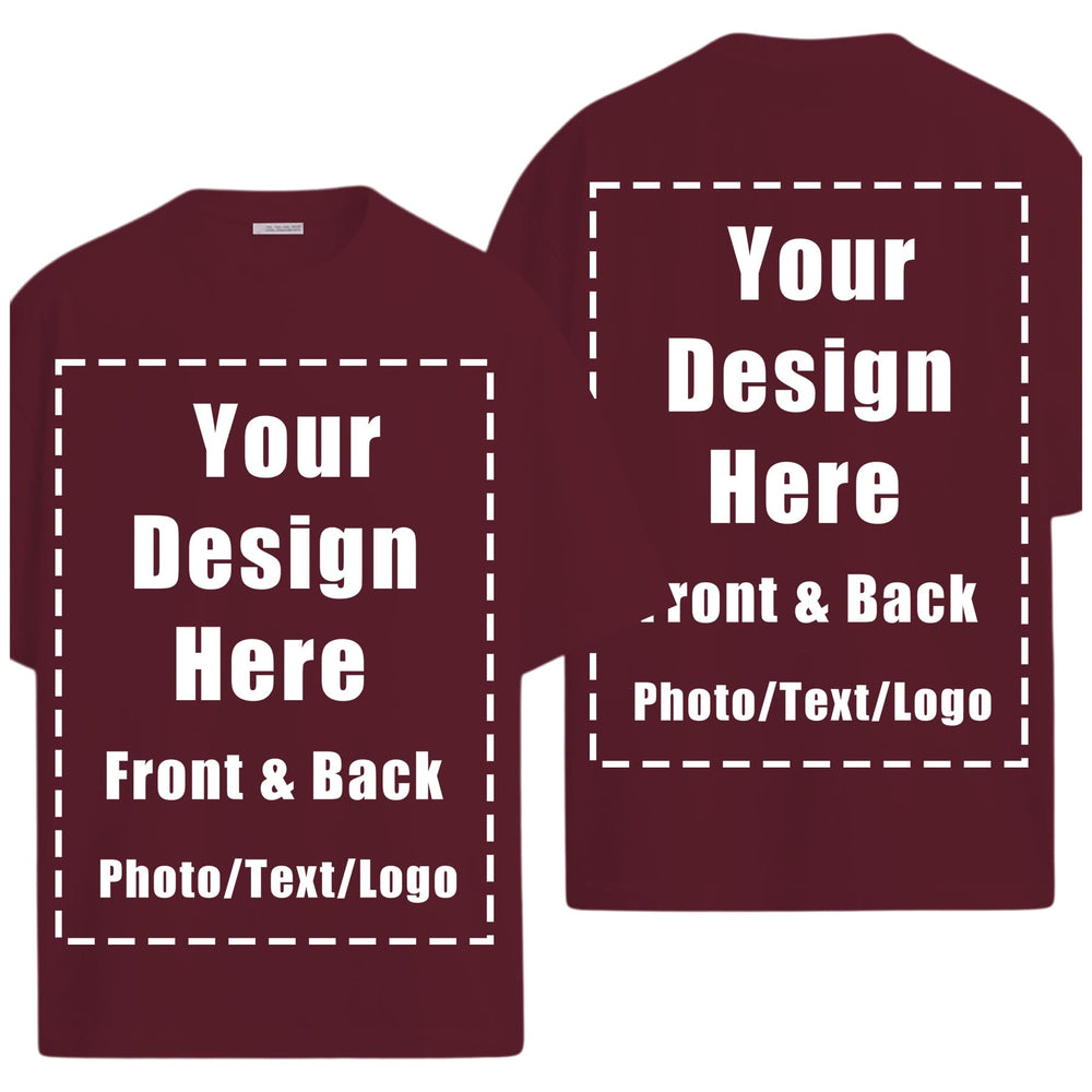 Custom T Shirts Front Back for Men Women Personalized T-Shirt Add Your Own Design with Image Text Logo Tee Tops