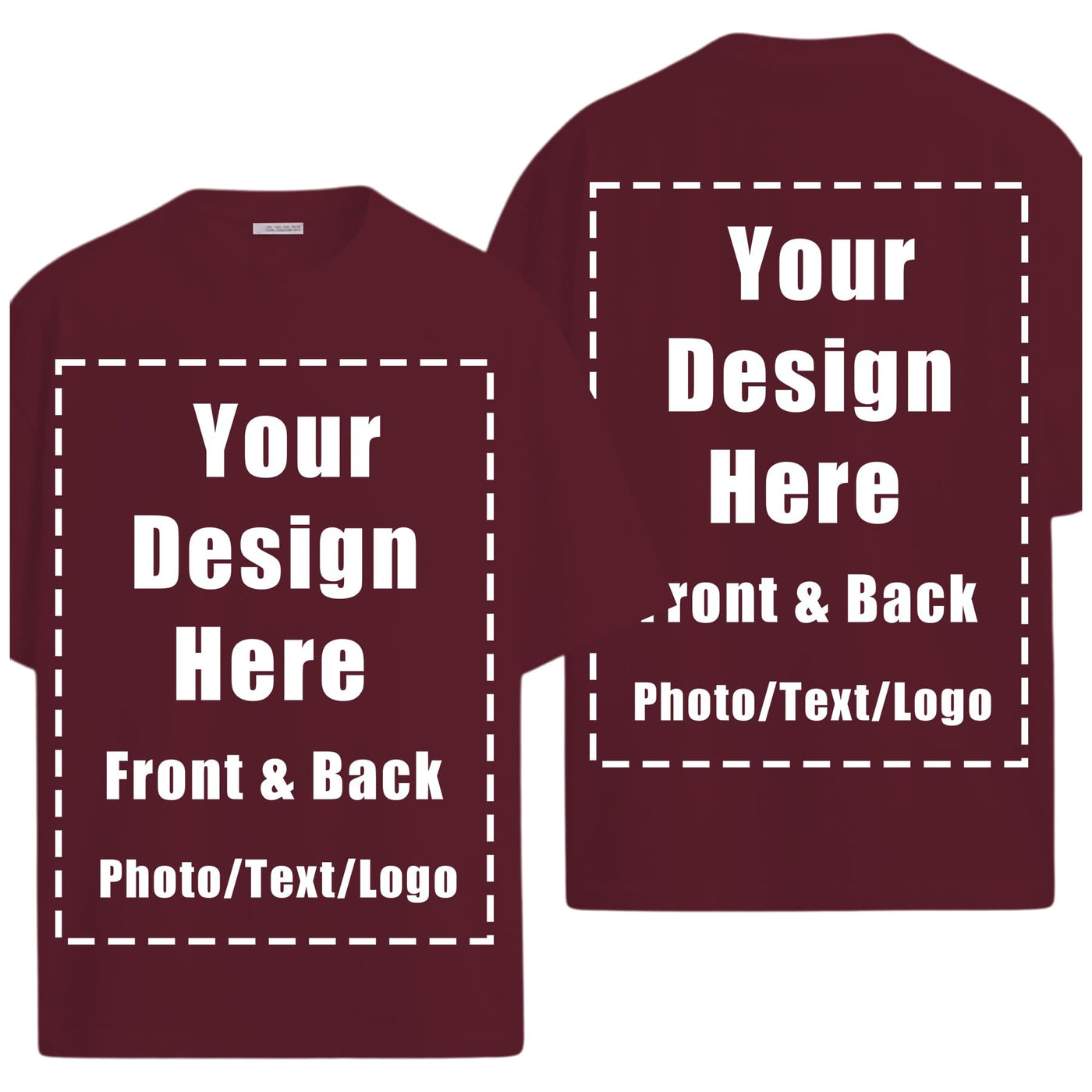 Custom T Shirts Front Back for Men Women Personalized T-Shirt Add Your Own Design with Image Text Logo Tee Tops