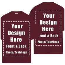Custom T Shirts Front Back for Men Women Personalized T-Shirt Add Your Own Design with Image Text Logo Tee Tops