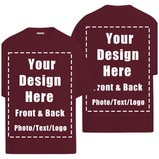 Custom T Shirts Front Back for Men Women Personalized T-Shirt Add Your Own Design with Image Text Logo Tee Tops