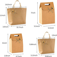 4 Pcs Kraft Paper Gift Bags Gift Boxes with Handles-Recyclable & Sustainable- Sturdy Brown Paper Bags for Gifts Bags, Shopping, Wedding welcome bags, Birthday Party, Christmas