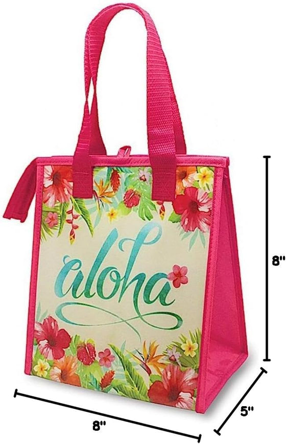 Welcome to the Islands Hawaiian Insulated Lunch Bag Aloha Floral Pink - hover image