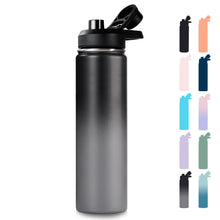 Fijinhom 18 oz Insulated Water Bottle with Handle, 304 Stainless Steel Water Bottles with Wide Mouth, Double Wall Vacuum Sports Water Bottle, BPA Free, Keep Cold and Hot, Pink