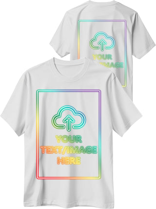 Custom T Shirts with Photo/Logo/Text - Personalized Comfort Cotton Tee for Men Women Design Your Own Shirt Front & Back Print