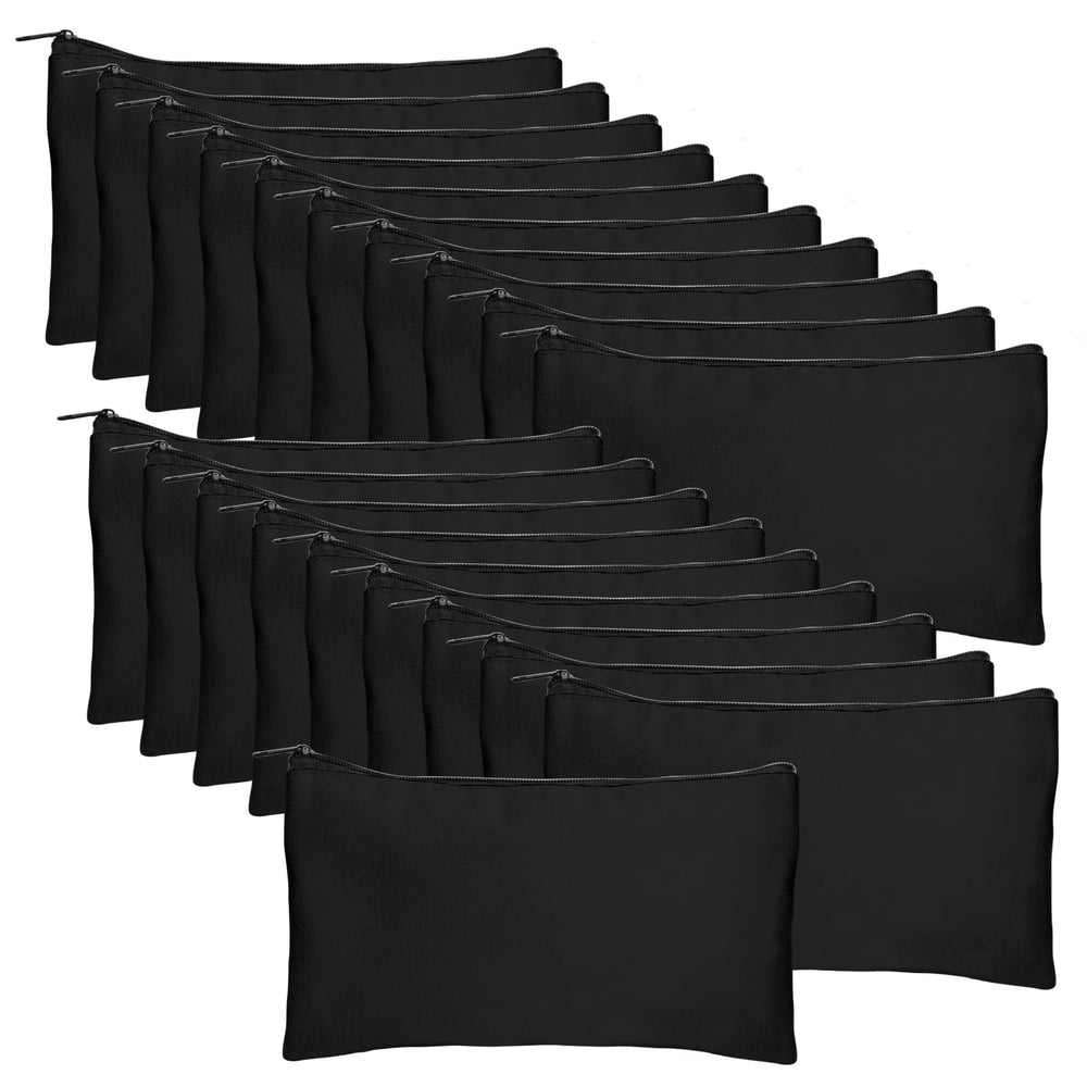 Legigo Blank Canvas Bag Zipper Pouch Makeup Bags Bulk - Multi-Purpose Canvas Pencil Pouch with Sturdy Zipper, Cosmetic Bag Travel Toiletry Bag for DIY Craft Projects, Storage (8.3 x 5 inches)