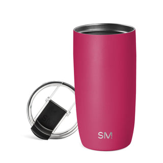 Simple Modern Voyager Tumbler with Flip Lid | Travel Coffee Mug | Insulated Stainless Steel Cold Brew Iced or Hot Coffee Cup | Gifts for Women Men Her Him | 16oz, Almond Birch